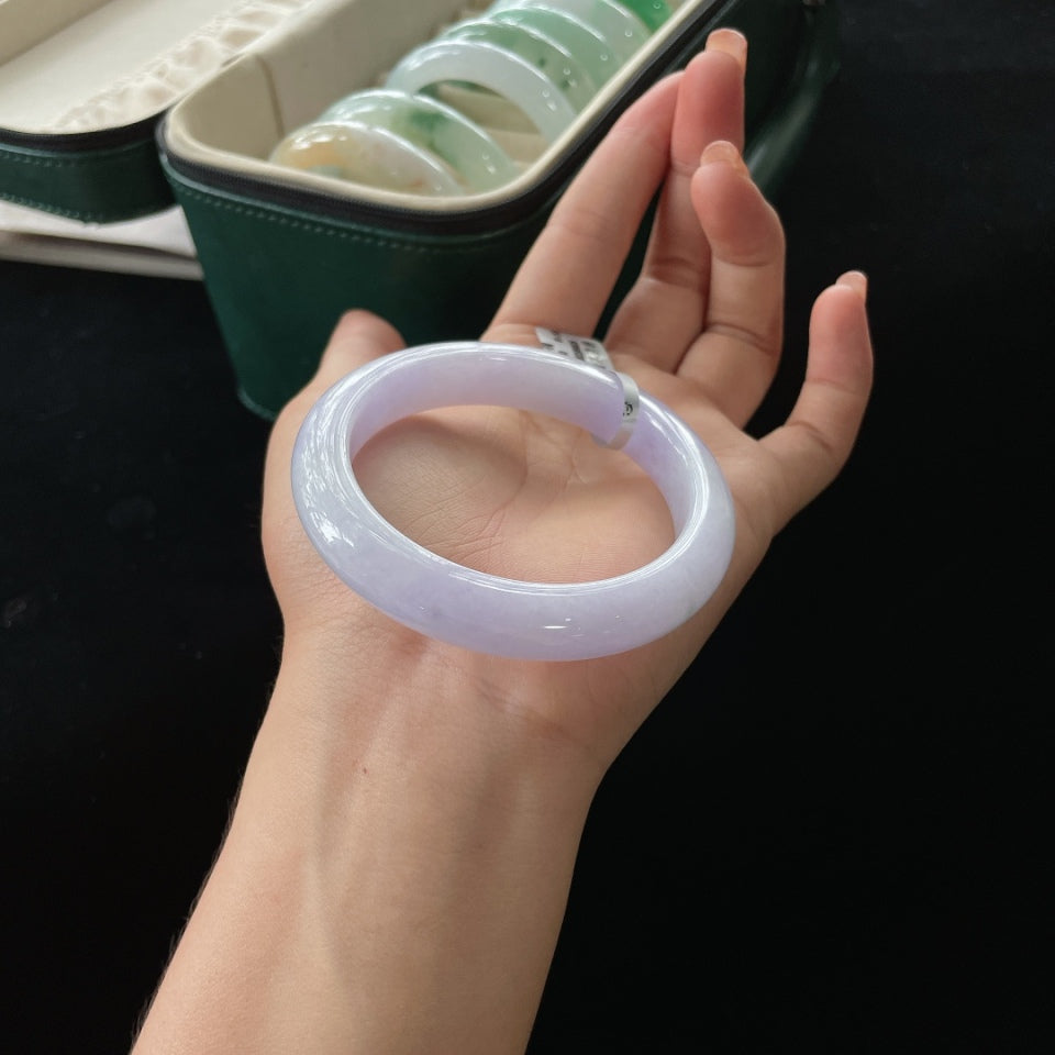 糯种紫罗兰正圈翡翠手镯（55.5mm）（yc019368）