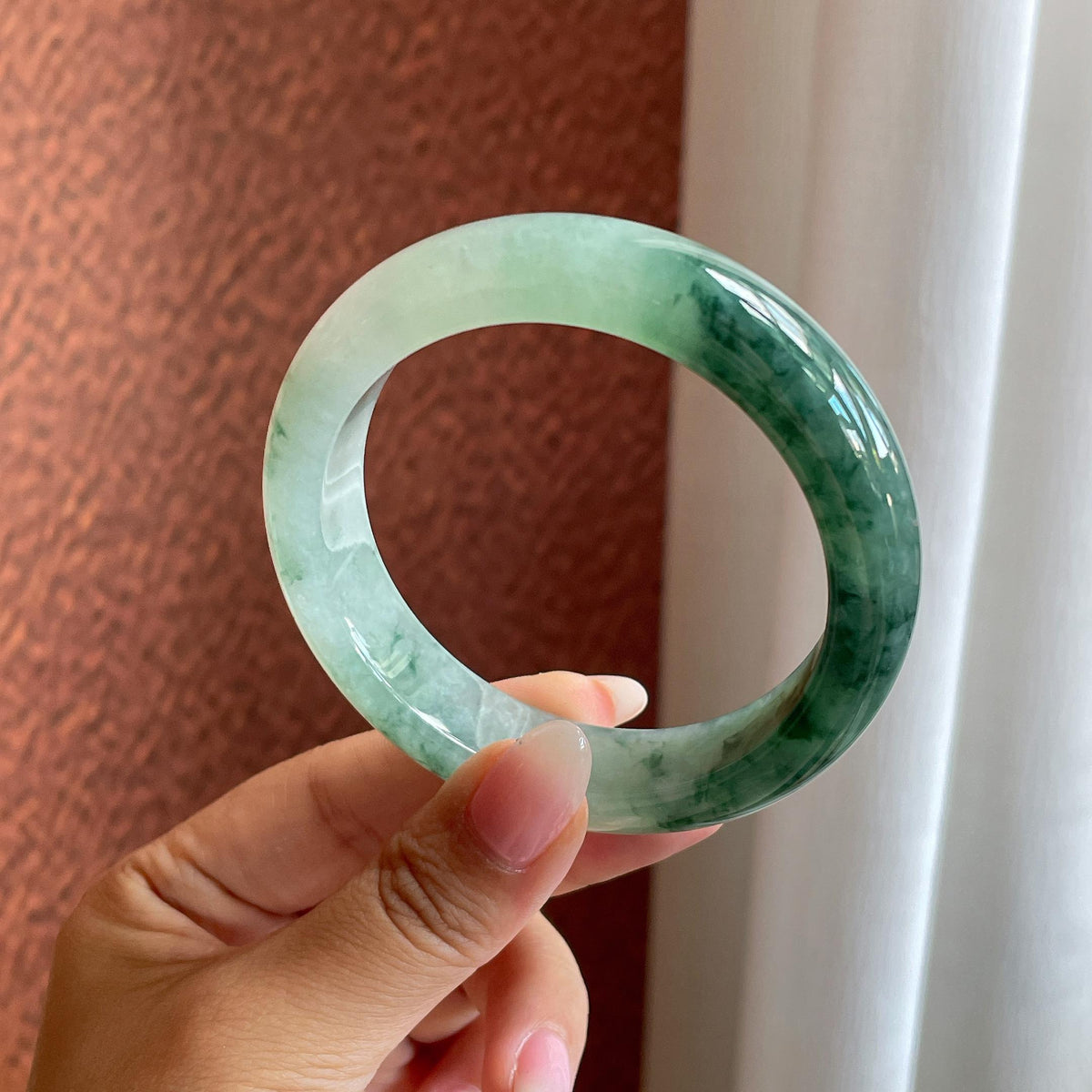 糯冰飘花正圈平安镯 55圈（yc722694）