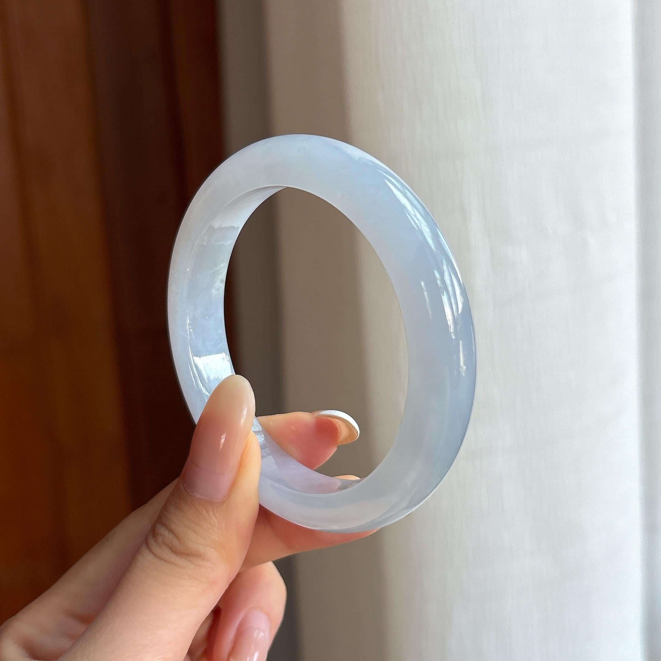 糯冰紫罗兰翡翠平安镯（54mm)（yc423162）