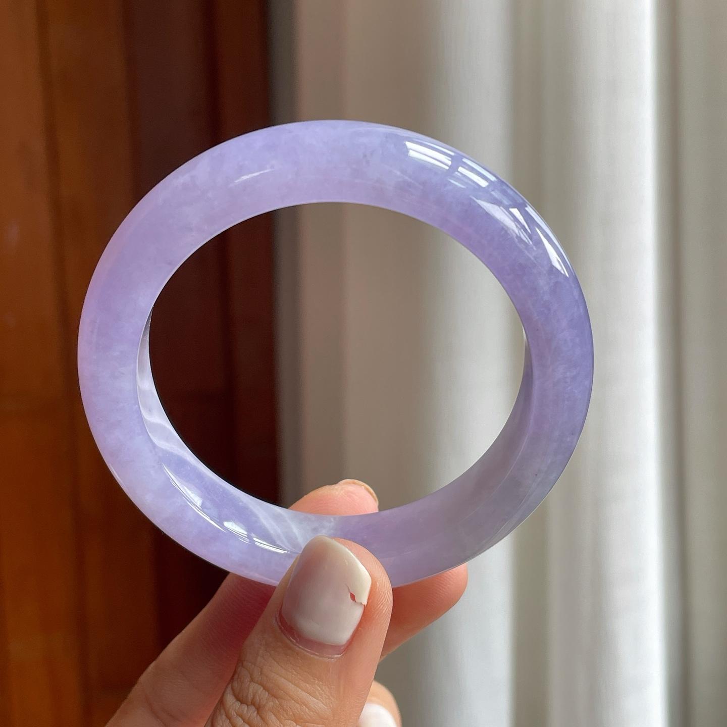 糯冰紫罗兰翡翠平安镯（54mm）（yc261403）