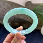 细糯种晴底飘绿平安镯（59mm）（yc264518）