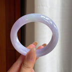 糯冰淡春底宽版翡翠平安镯（55mm)（yc405800）