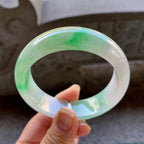 细糯种飘绿宽版轮胎手镯（58.7mm）（yc268950）