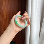 细糯种带色贵妃镯 54圈 天然缅甸A货翡翠（yc454402）