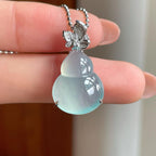 18k金镶冰种晴底翡翠葫芦（yc363637）