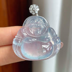 18k金扣冰种蓝紫底翡翠佛公（yc196026）