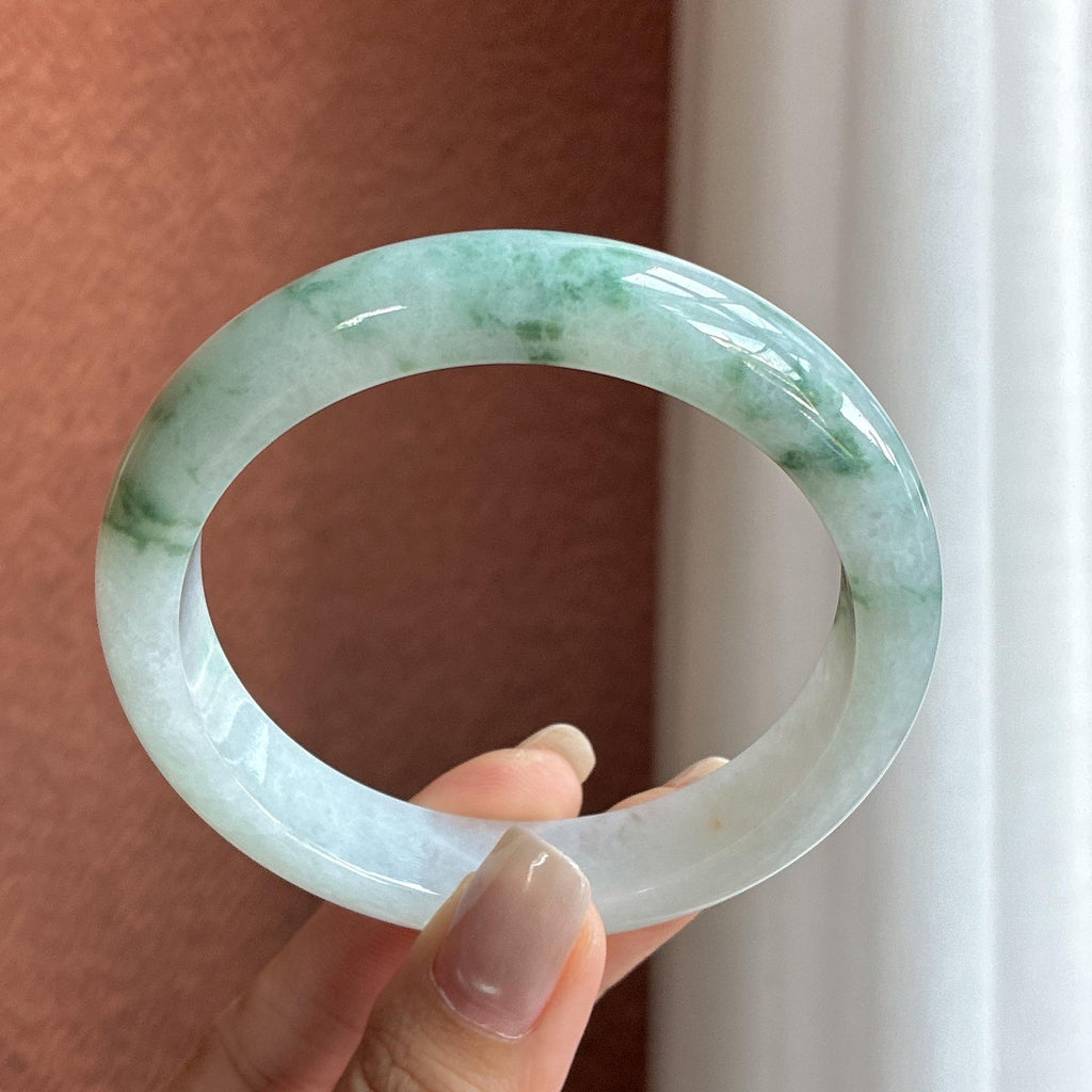 大圈口 细糯种飘花正圈平安镯 60圈（yc729551）