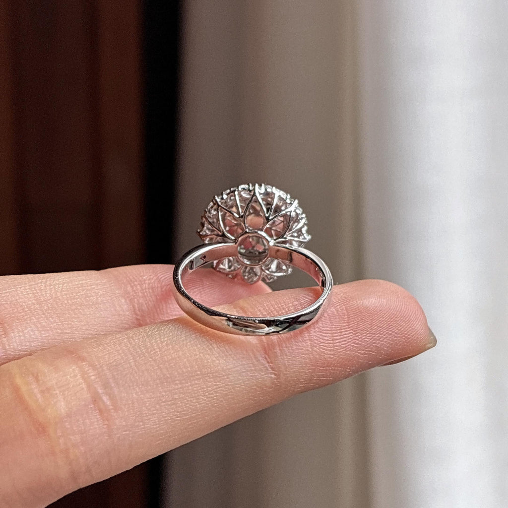 18k金镶糯冰满绿戒指 天然缅甸A货翡翠（yc483721）