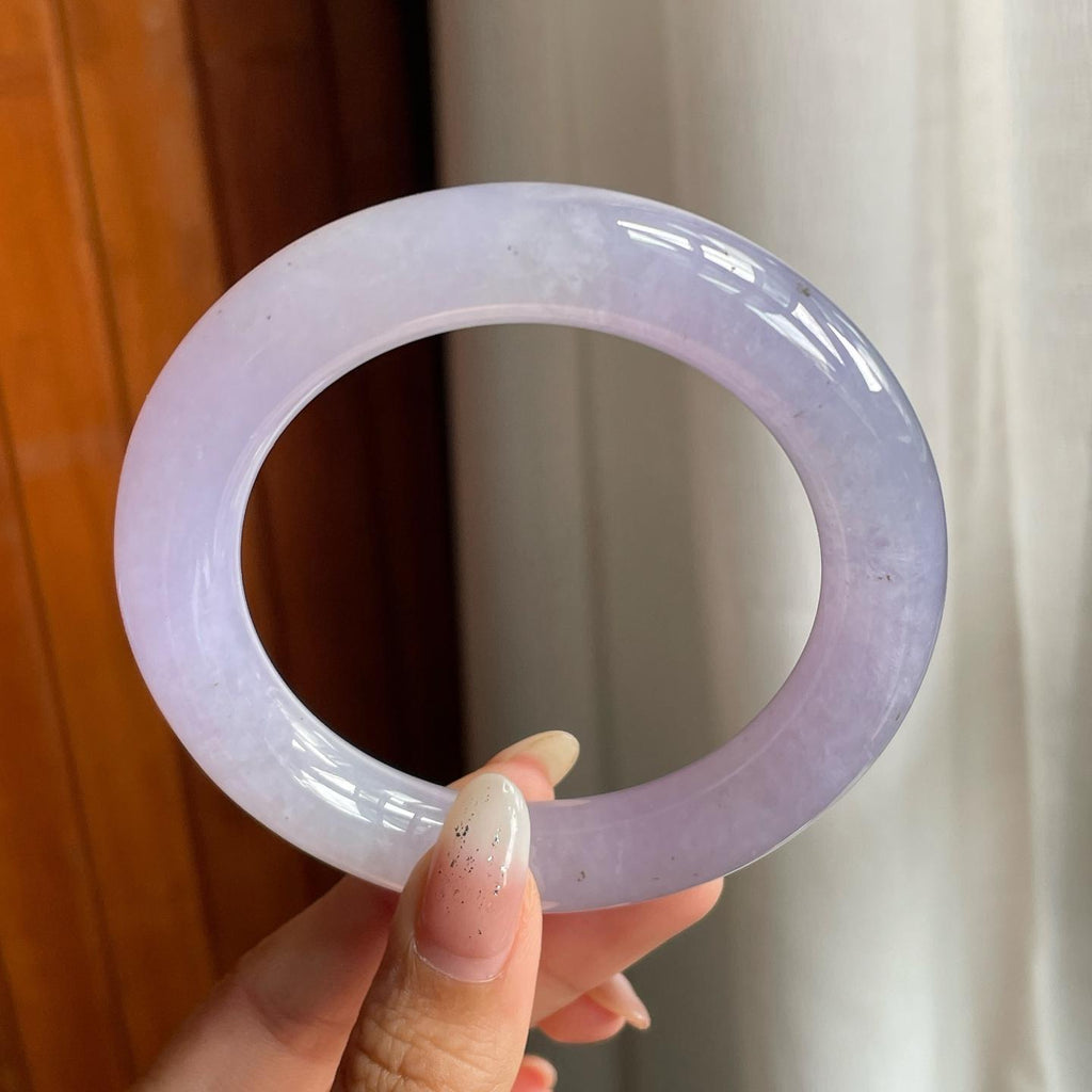 冰种紫罗兰圆条翡翠手镯（57.5mm）（yc221886）
