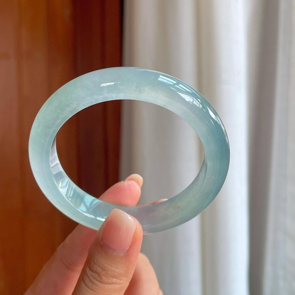 冰种蓝底翡翠平安镯（57mm）（yc400159）