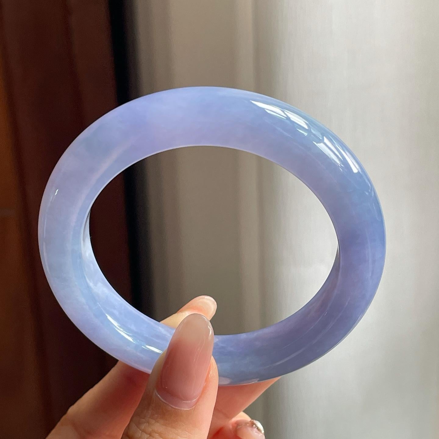 糯冰种满紫翡翠平安镯（54mm）（yc190542）