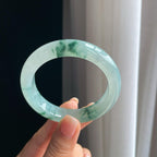 冰种飘花翡翠平安镯（53.8mm）（yc403434）