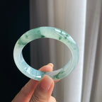 冰种飘花翡翠平安镯（53.2mm）（yc391225）