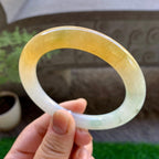 细糯种黄翡圆条手镯（56.2mm）（yc246658）