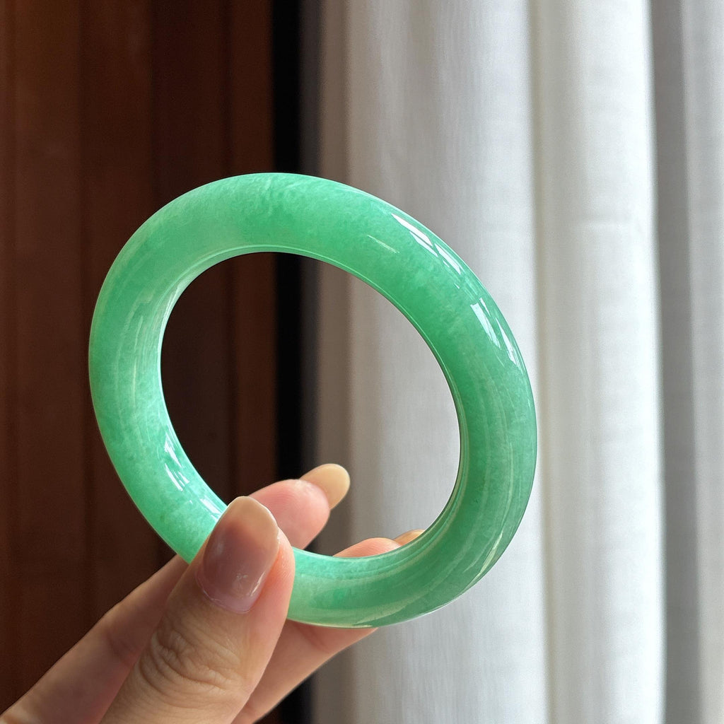 糯冰满圈果绿圆条手镯（55.5mm）（yc420199）