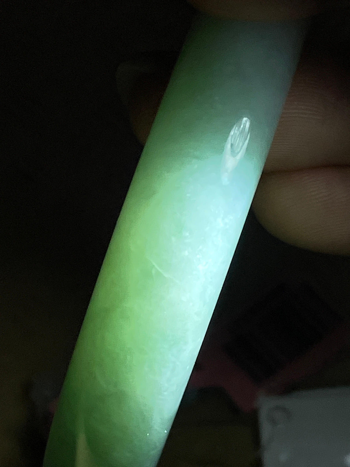 细糯冰飘花正圈平安镯 57圈（yc769737）