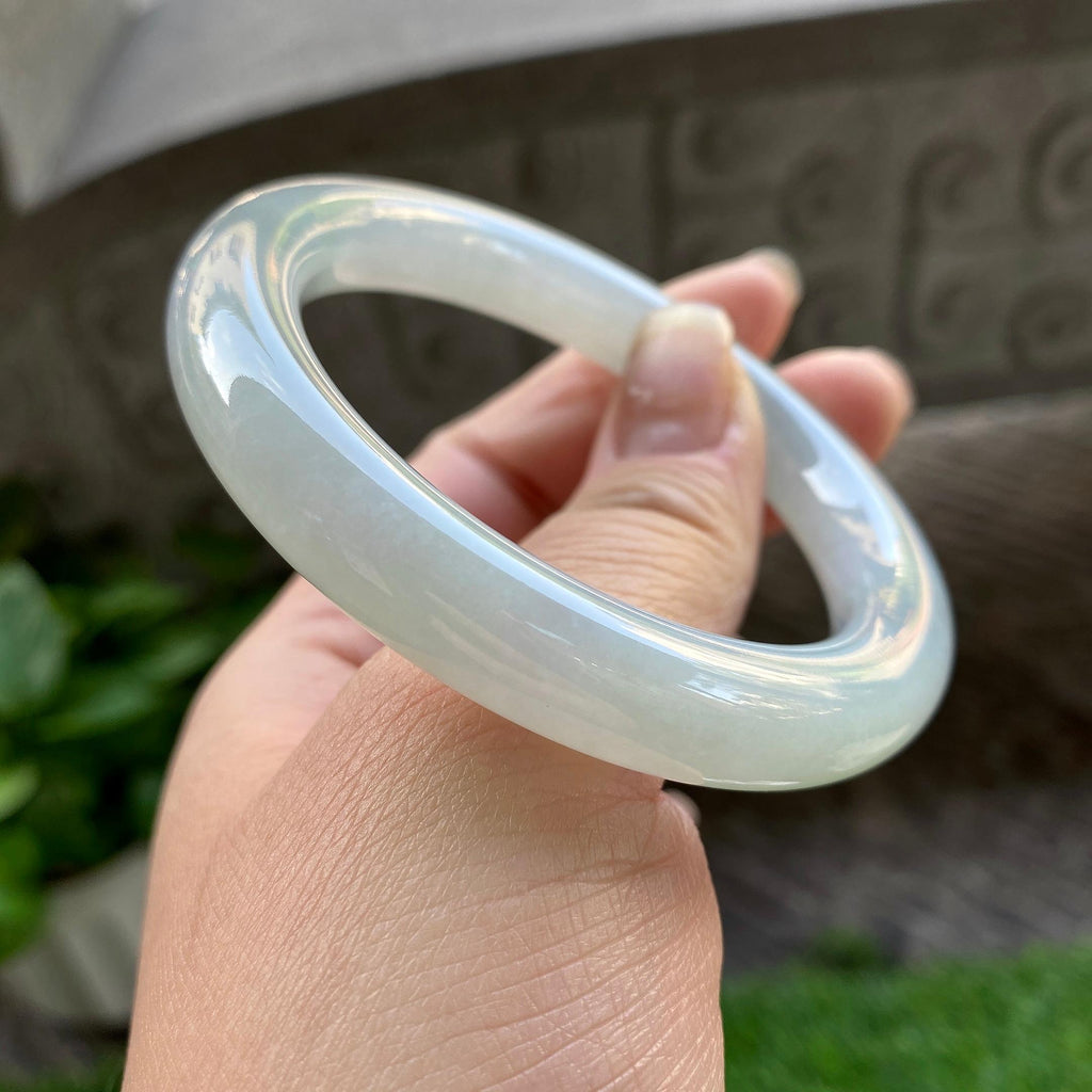 细糯种淡晴底圆条手镯（54.3mm）（yc304778）