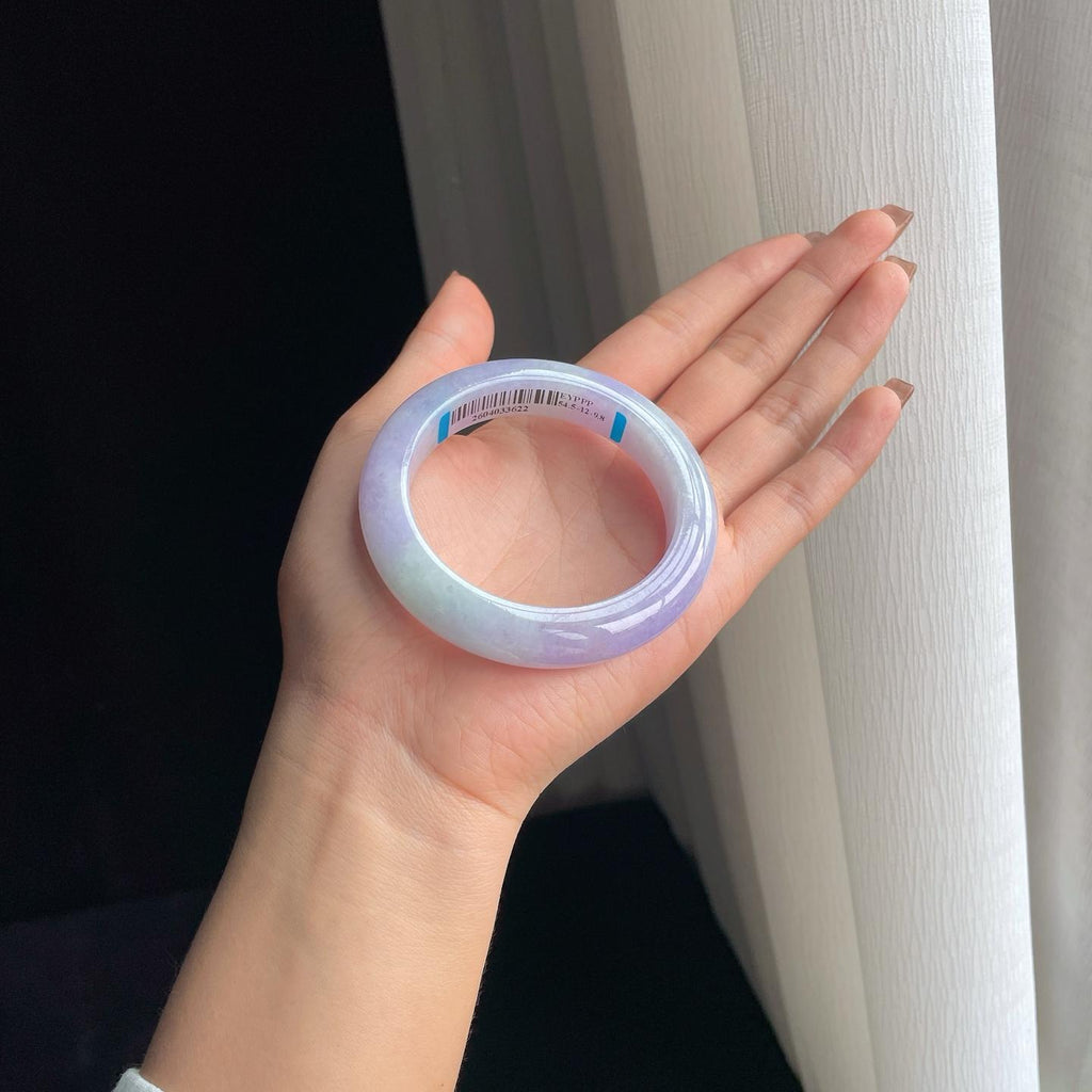 糯冰紫罗兰翡翠平安镯（54mm）（yc374240）
