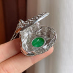 18k金镶糯冰满绿翡翠佛公（yc248488）