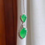 18k金镶镶冰种满绿翡翠吊坠（yc246181）