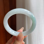 糯种带色翡翠平安镯（56.2mm）（yc240462）