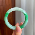 糯冰带色翡翠平安镯（53.6mm)（yc342187）