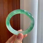 冰种湖水绿翡翠平安镯（54.5mm）（yc276510）