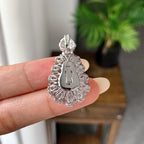 18k金钻镶高冰种无色葫芦戒指/吊坠（两用款）（yc255608）