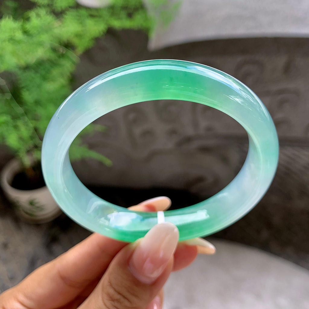 冰种翠绿平安镯（56.9mm）（yc203710）