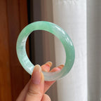 糯冰带色翡翠平安镯（54.6mm)（yc407464）