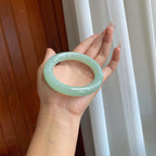 糯冰晴底翡翠圆条手镯（58mm）（yc274438）