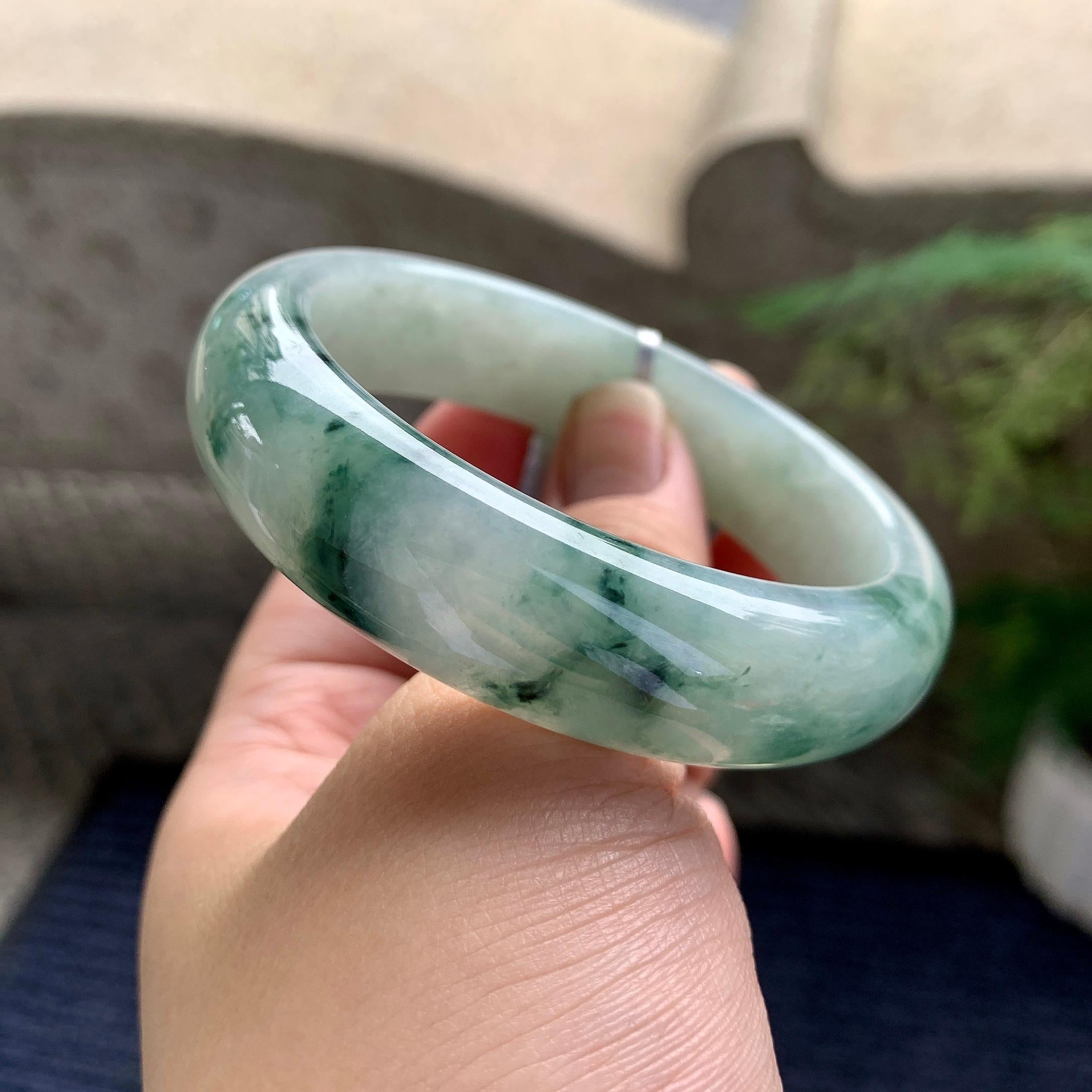 细糯种飘花宽版轮胎手镯（55.2mm）（yc228494）