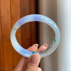 糯冰飘紫翡翠平安镯（55.4mm)（yc373439）