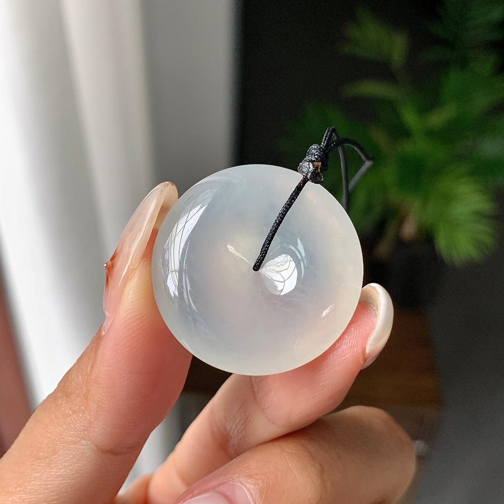 糯冰种无色平安扣吊坠（yc261151）