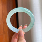 冰种飘花翡翠平安镯（55.7mm)（yc374180）