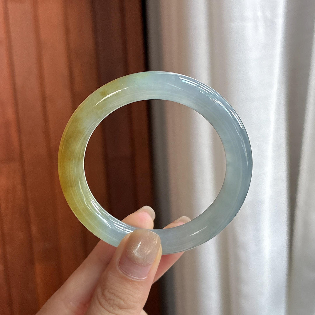 冰种黄翡圆条手镯 50圈 天然缅甸A货翡翠（yc485456）