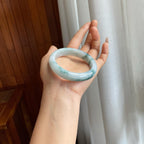 糯冰飘花翡翠平安镯（55.5mm）（yc314128）