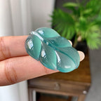 冰种淡蓝水叶子挂件（yc248219）