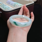糯冰飘花正圈 翡翠手镯（56mm）（yc017396）