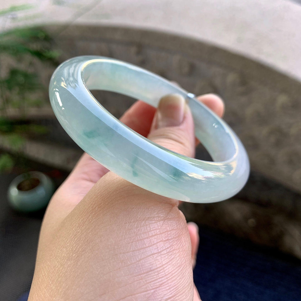 糯冰种飘花平安镯（56mm）（yc264534）