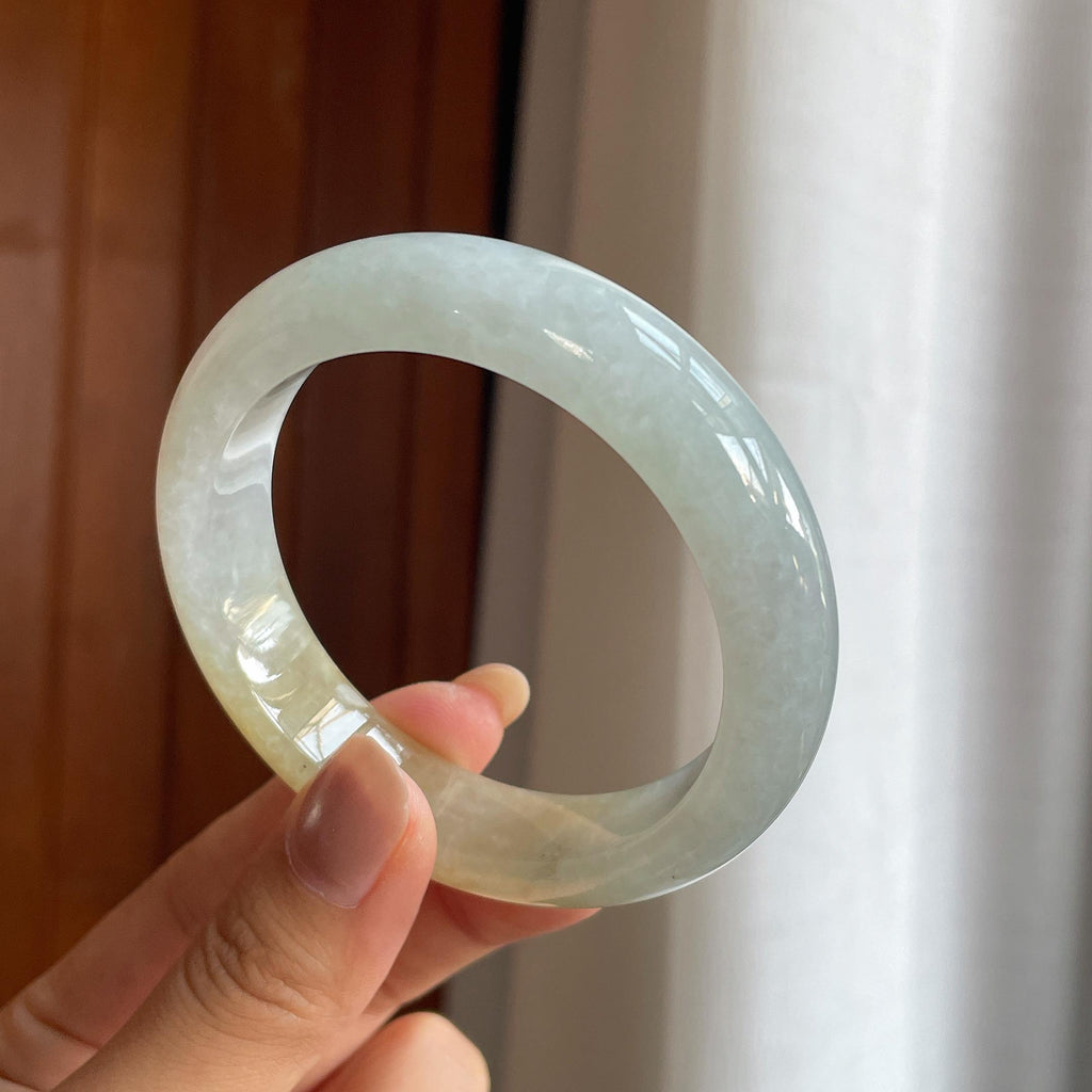 糯冰种黄翡翡翠平安镯（56.8mm）（yc424911）