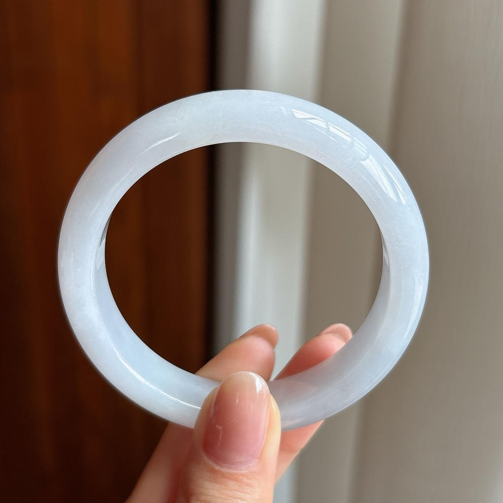 糯冰淡春底翡翠平安镯（54mm）（yc333065）