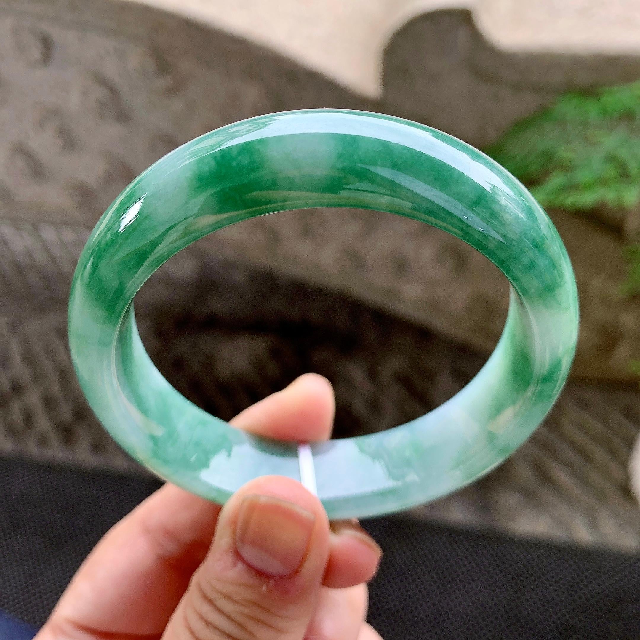 糯种飘花宽版轮胎手镯（58mm）（yc259757）