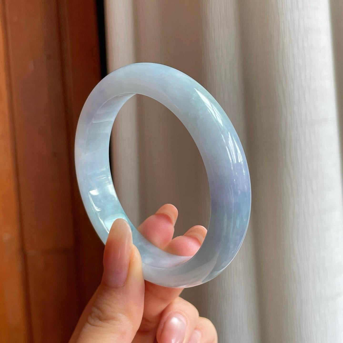 糯冰紫罗兰翡翠平安镯（56.6mm)（yc363622）