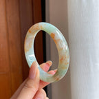 糯冰特色翡翠平安镯（56.6mm)（yc419564）