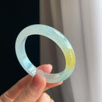 冰种黄翡翡翠平安镯（52mm）（yc316766）