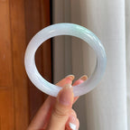 糯冰白底青翡翠平安镯（59.6mm)（yc399301）