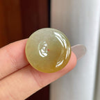 糯冰黄翡翡翠平安扣（yc261420）