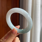 糯冰飘花翡翠圆条手镯（59mm）（yc414706）