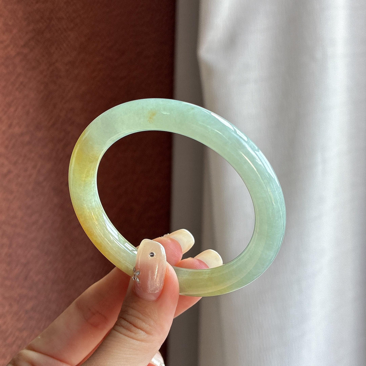 糯冰黄翡圆条手镯 53圈（yc778046）